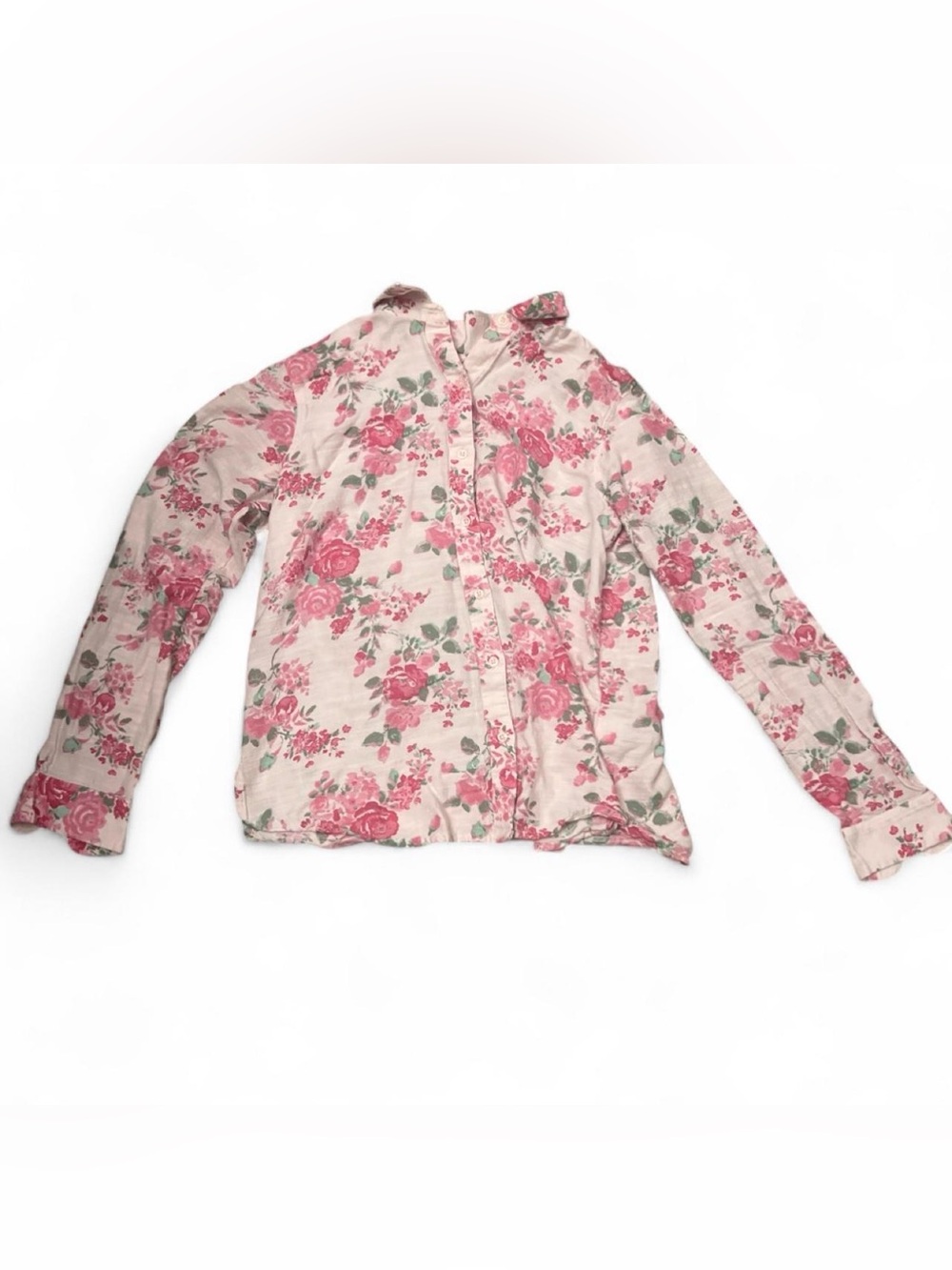 Lucky Brand Women’s Lightweight Pink Floral Button-Down Shirt Sz M Cottagecore